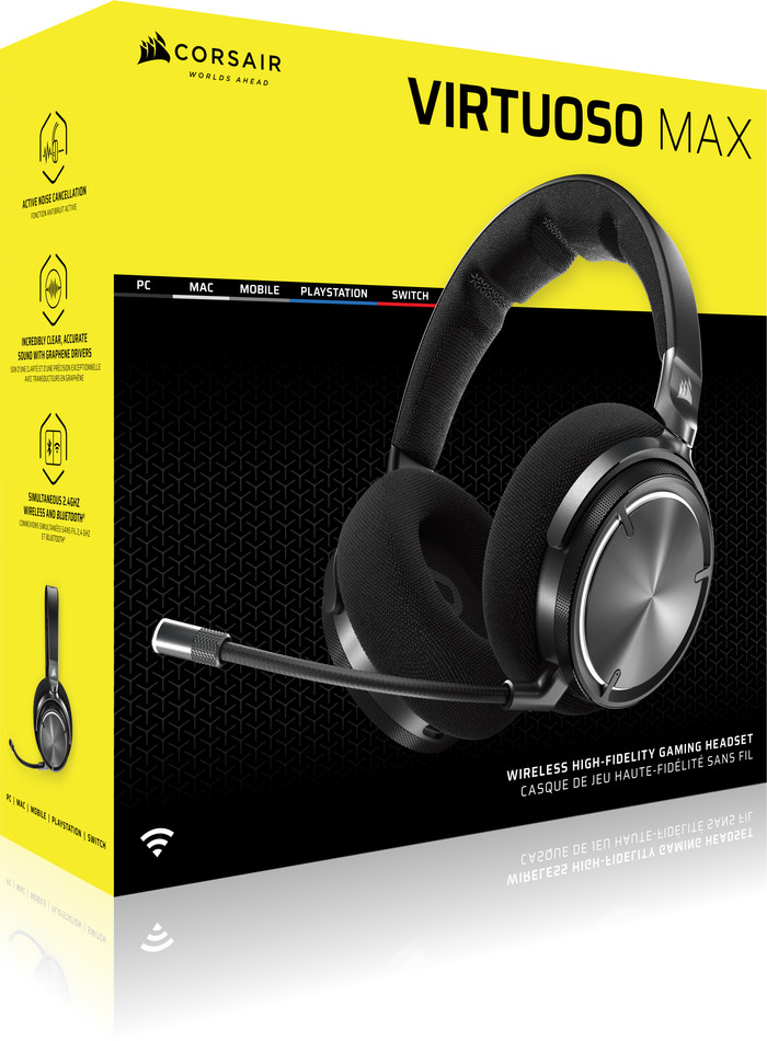 Corsair Virtuoso Max Wireless Zwart voorkant