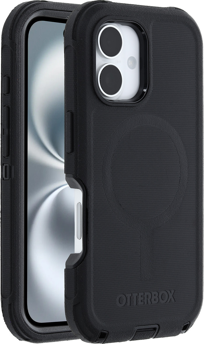 Otterbox Defender Apple iPhone 16 Back Cover Noir côté droit