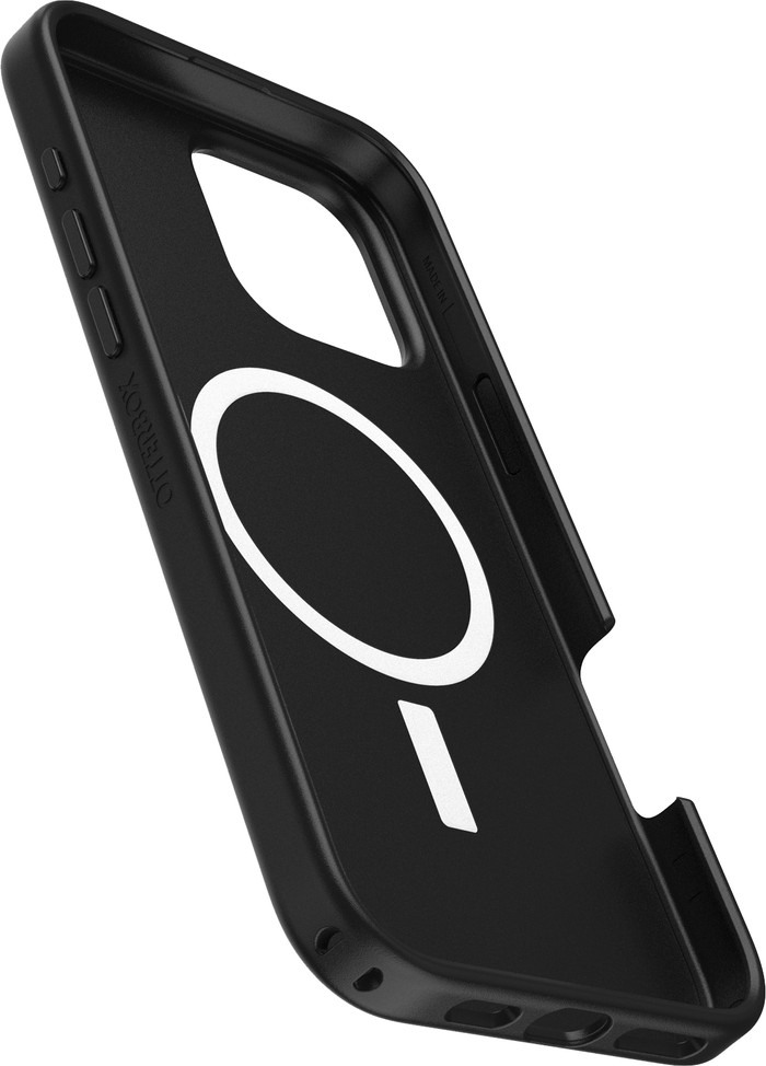 Otterbox Symmetry Apple iPhone 16 Pro Max Back Cover Zwart Met MagSafe linkerkant