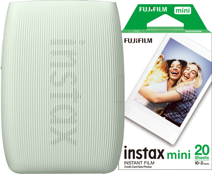instax mini Link 3 Sage Green + Fujifilm instax mini Colorfilm Glossy (20 sheets) Main Image