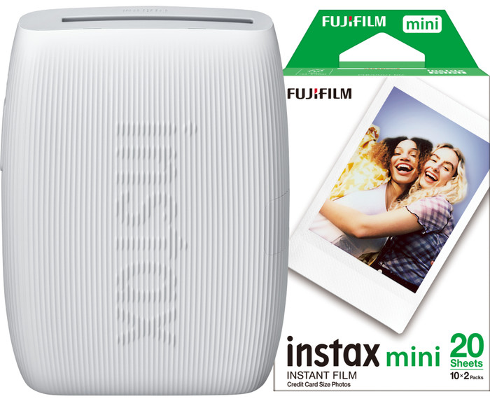 Instax Mini Link 3 Clay White + Fujifilm Instax Mini Colorfilm Glossy (20 stuks) Main Image