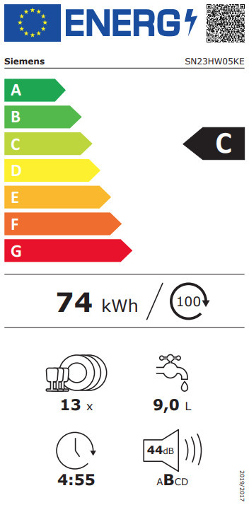 Siemens SN23HW05KE energielabel