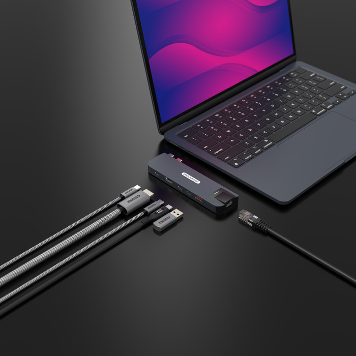 Sitecom MacBook Air Multiport Hub 6-en-2 Bleu Foncé détail