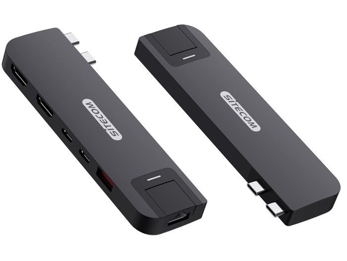 Sitecom MacBook Pro Multiport Hub 6-en-2 Noir avant