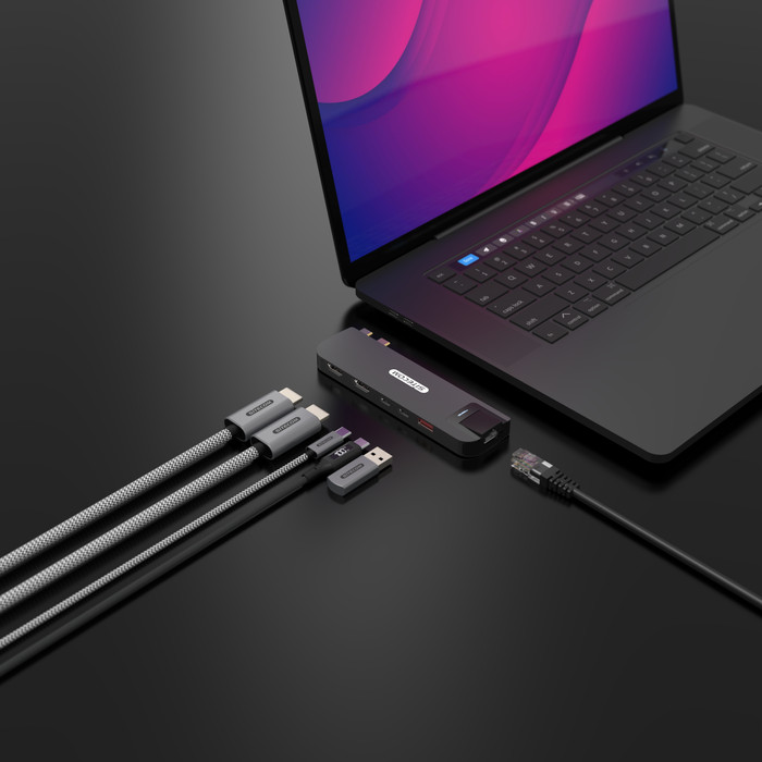 Sitecom MacBook Pro Multiport Hub 6-en-2 Noir détail