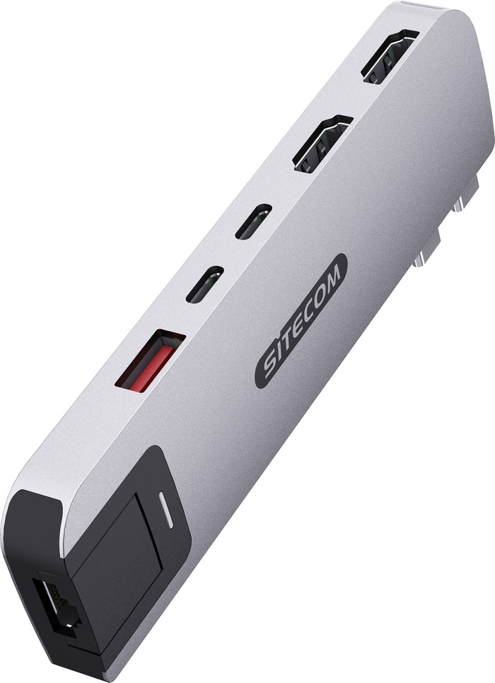 Sitecom MacBook Pro Multiport Hub 6 in 2 Silver Main Image