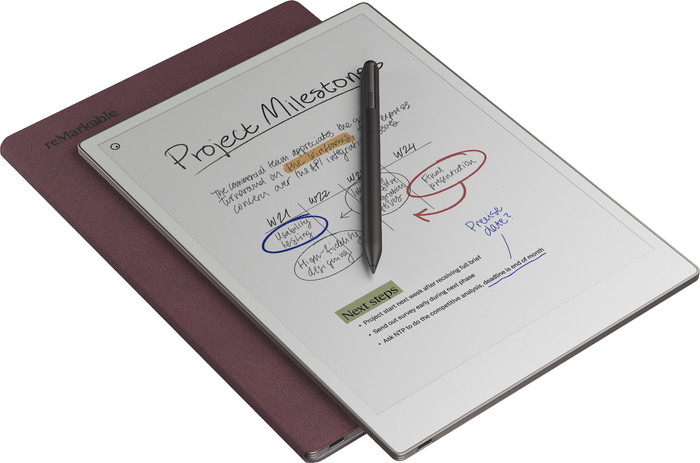 reMarkable Paper Pro Mosaic Weave Book Folio Rouge détail