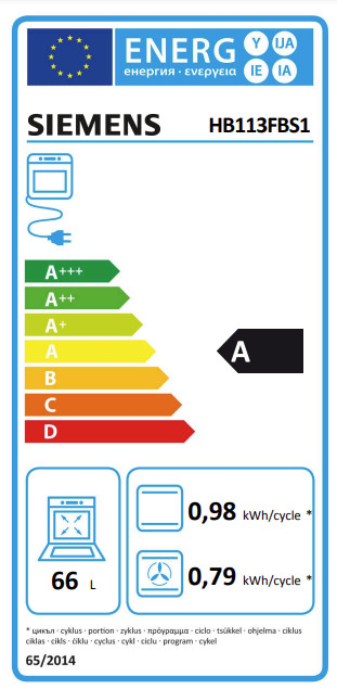 Siemens HB113FBS1 energielabel