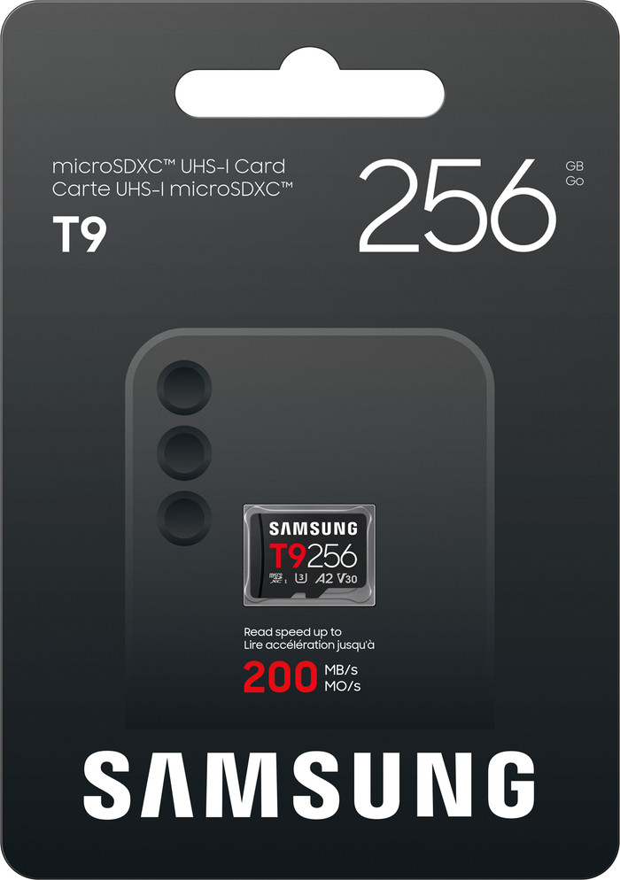 Samsung MicroSDXC T9 256GB 200MB/s verpakking