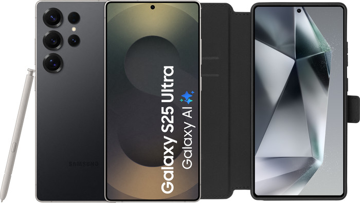 Samsung Galaxy S25 Ultra 1 To Noir 5G + BlueBuilt Book Case Noir Main Image