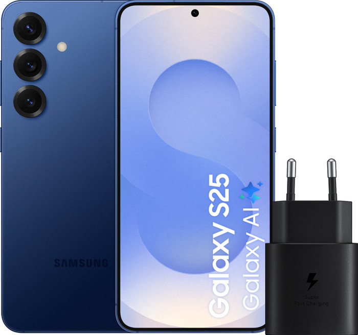 Samsung Galaxy S25 256GB Dark Blue 5G + Samsung Charger 25W Black Main Image