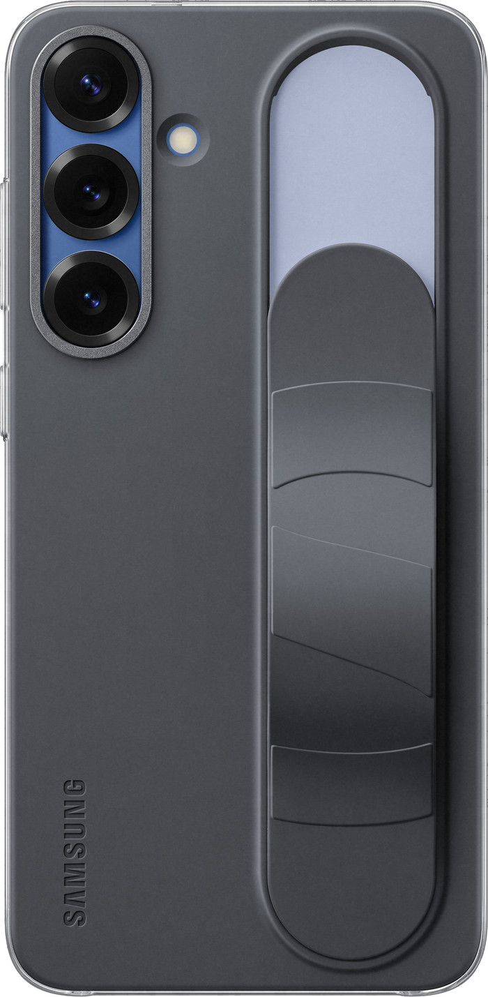 Samsung S25 Plus Standing Grip Back Cover Noir produit à l'usage