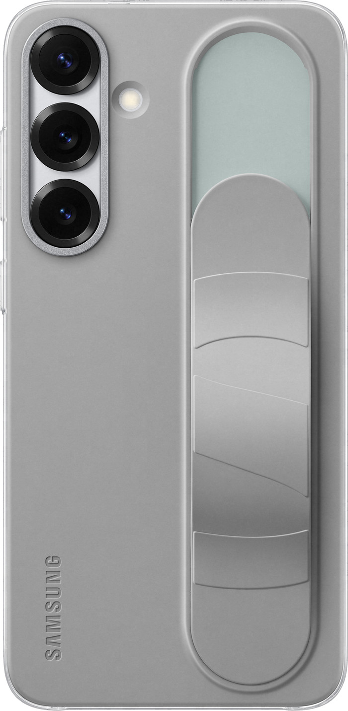 Samsung S25 Plus Standing Grip Back Cover Gray product in use