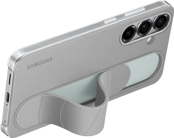 Samsung S25 Plus Standing Grip Back Cover Gray product in use