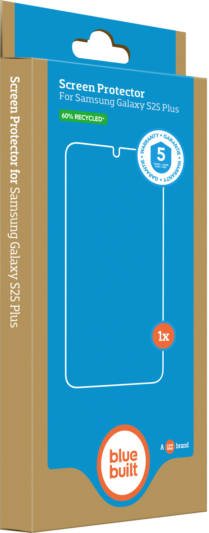 BlueBuilt Samsung Galaxy S25 Plus Screen Protector Glass Duo Pack packaging