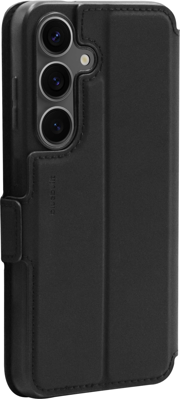 BlueBuilt Samsung Galaxy S25 Book Case Leer Zwart + BlueBuilt Privacy Screenprotector Glas achterkant