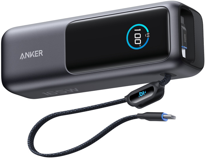 Anker Power Bank 25000mAh, ブラック Anker Power Bank (25000mAh, Built-In & 巻取り式USB-Cケーブル