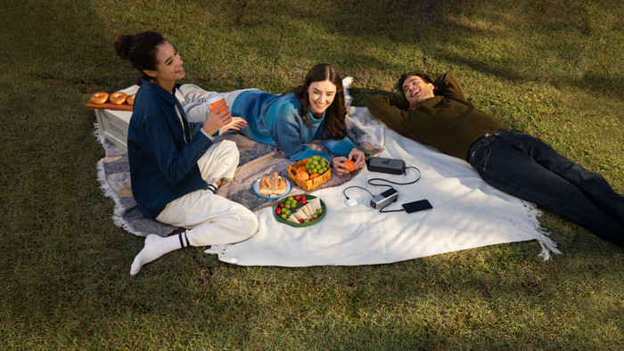 Anker Power Bank 25,000mAh with Fast Charging Black product in use