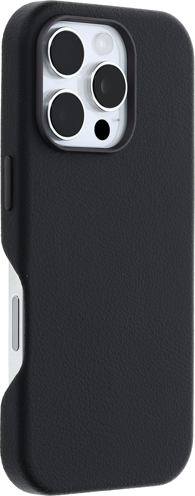 Otterbox Symmetry Apple iPhone 16 Back Cover avec Aimant MagSafe Cuir Noir côté droit