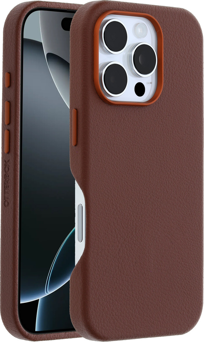 Otterbox Symmetry Apple iPhone 16 Pro Back Cover met MagSafe Magneet Leer Bruin visual leverancier