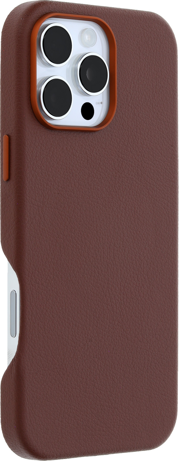 Otterbox Symmetry Apple iPhone 16 Pro Max Back Cover avec Aimant MagSafe Cuir Brun côté droit