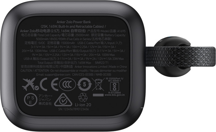 Anker Power Bank 25,000mAh with Fast Charging Black bottom