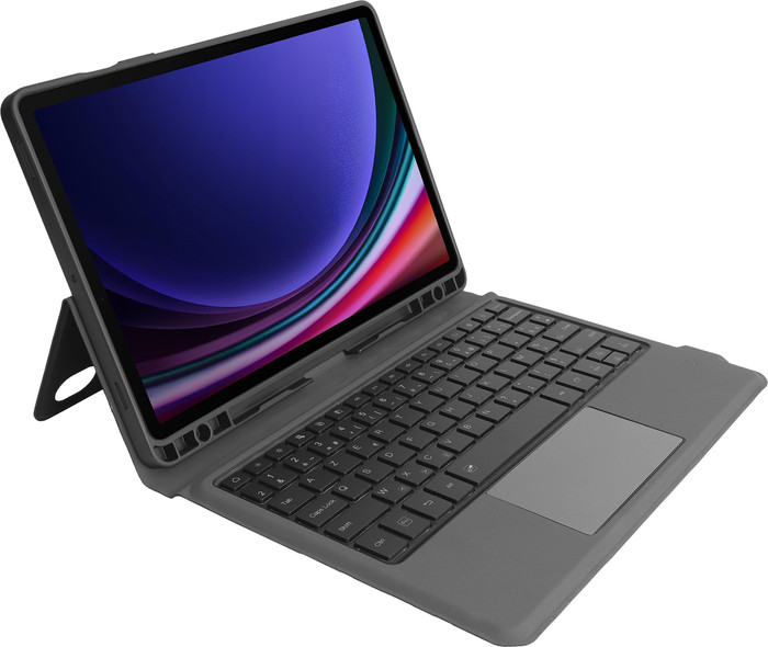 BlueBuilt Samsung Galaxy Tab S9/S9 FE/S10 FE Étui Clavier AZERTY Noir Main Image