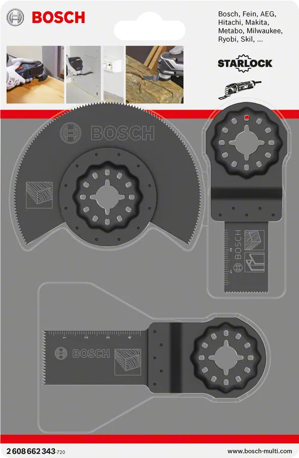 Bosch Professional 3-delige Starlock Basic Houtset verpakking