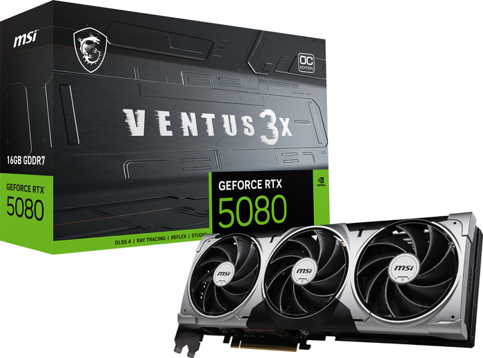 MSI GeForce RTX 5080 VENTUS 3X OC 16 Go emballage