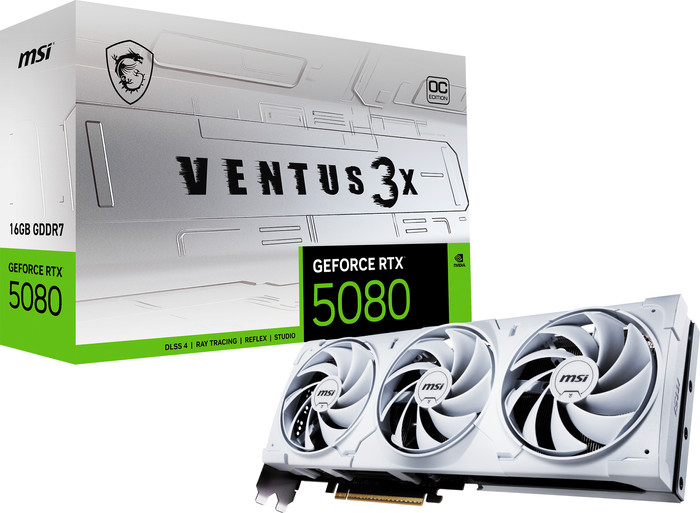 MSI GeForce RTX 5080 VENTUS 3X OC WHITE 16GB packaging