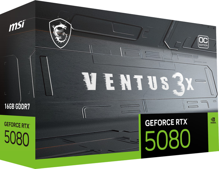 MSI GeForce RTX 5080 VENTUS 3X OC 16 Go emballage