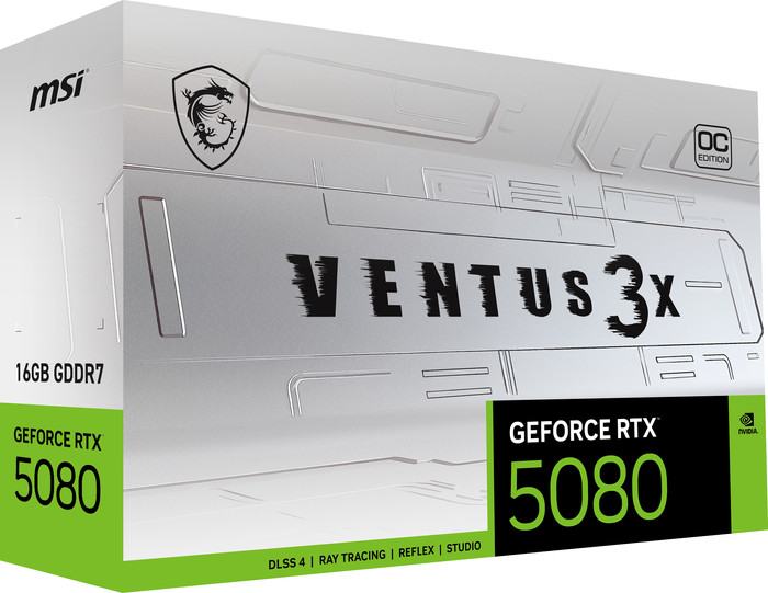 MSI GeForce RTX 5080 VENTUS 3X OC WHITE 16GB packaging