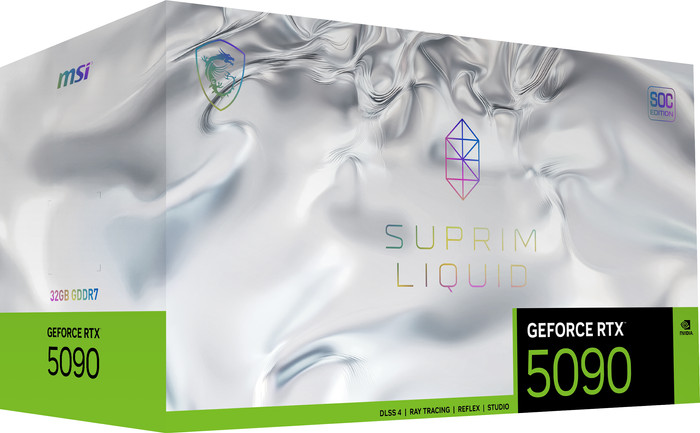 MSI GeForce RTX 5090 SUPRIM LIQUID SOC 32GB verpakking