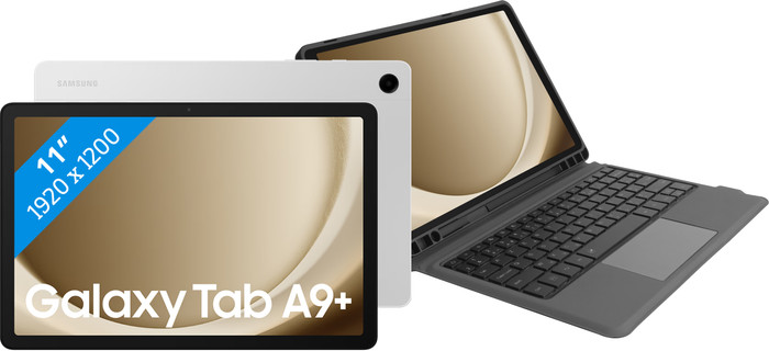 Samsung Galaxy Tab A9 Plus 11 inch 128GB Wifi Zilver + BlueBuilt Toetsenbord Hoes AZERTY Main Image