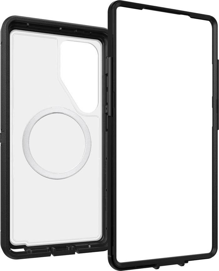 Otterbox Defender Samsung Galaxy S25 Ultra Back Cover met Magneet Transparant Zwarte Rand voorkant