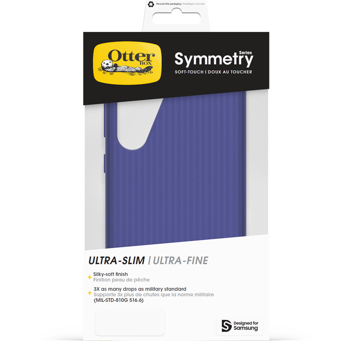 OtterBox Symmetry Soft Touch Samsung Galaxy S25 Plus Back Cover with Magnet Purple packaging