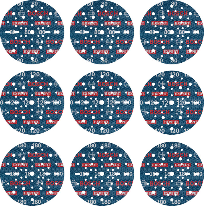 Bosch Professional EXPERT O780 150 millimeter K80, K120, K180 (9x) Main Image