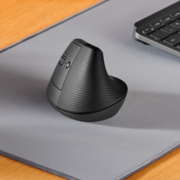 Logitech Lift Vertical Ergonomic Mouse Left-Handed Black detail
