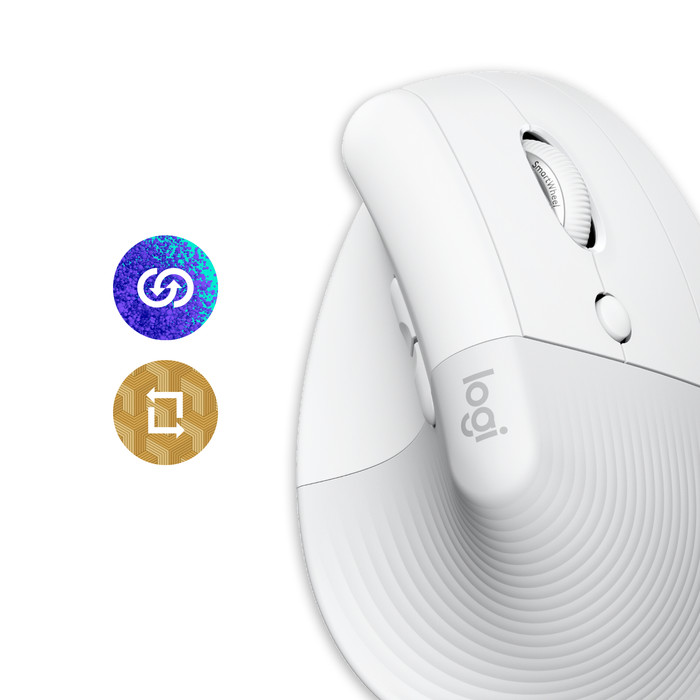 Logitech Lift for Mac Vertical Ergonomic Mouse White detail