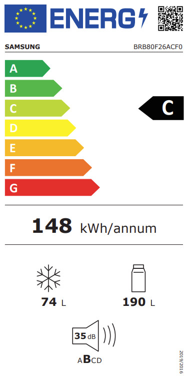 Samsung BRB80F26ACF0EF energy label