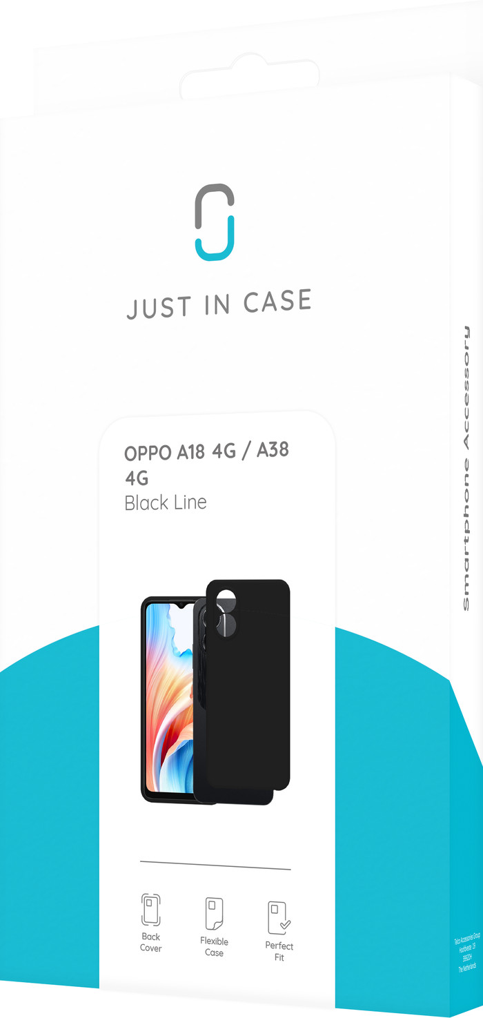 OPPO A18 128 Go Noir 4G + Just in Case Back Cover Noir emballage