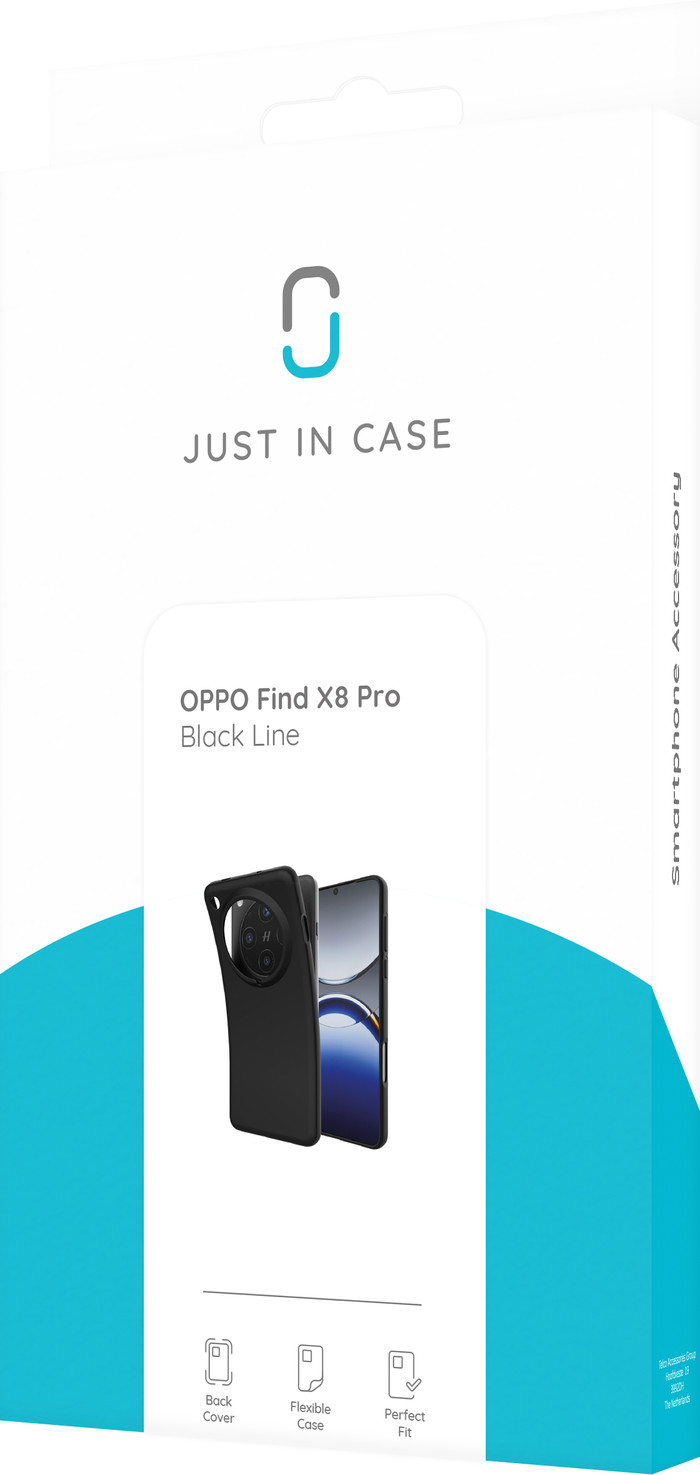 Just in Case Soft Design OPPO Find X8 Pro Back Cover Black packaging