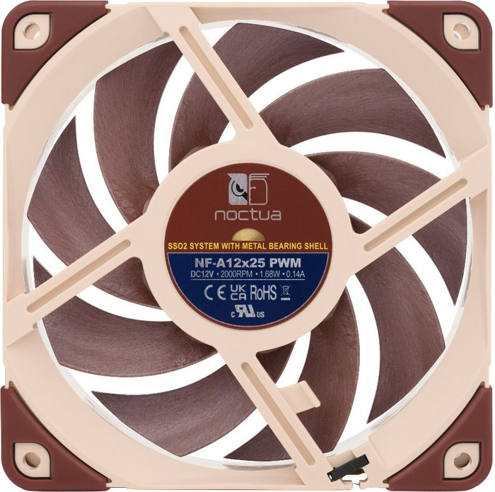 Noctua NF-A12x25 PWM Brown - Single Fan back