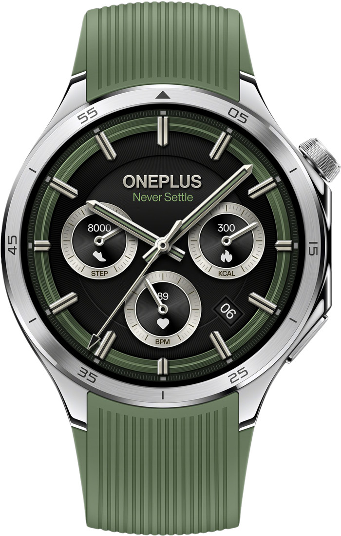 OnePlus Watch 3 Zilver/Groen voorkant