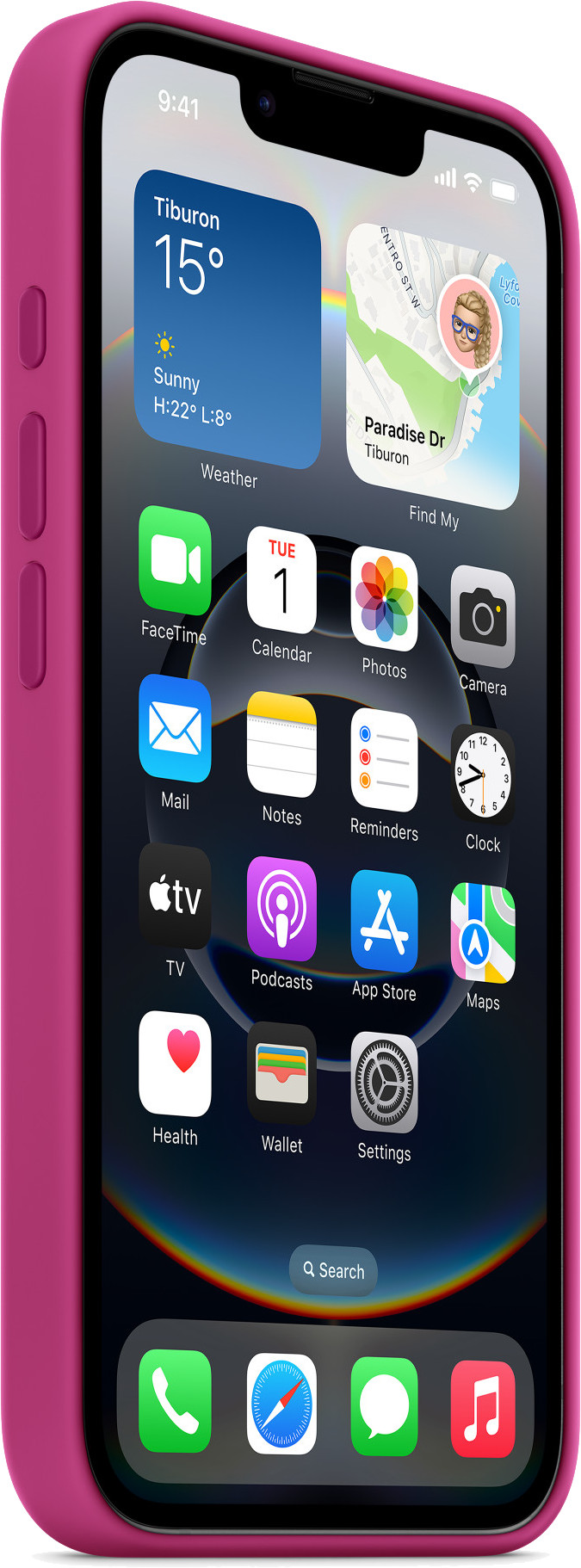 Apple iPhone 16e Back Cover Fuchsia back