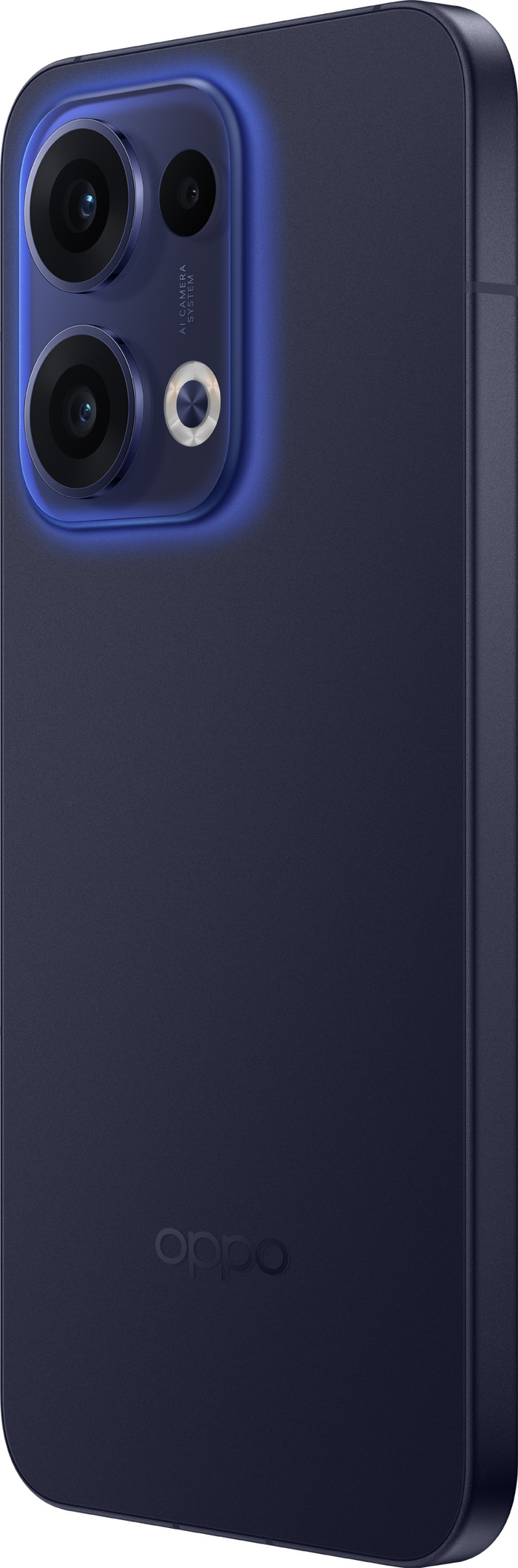 OPPO Reno13 256GB Blauw 5G + Just in Case Back Cover Transparant rechterkant