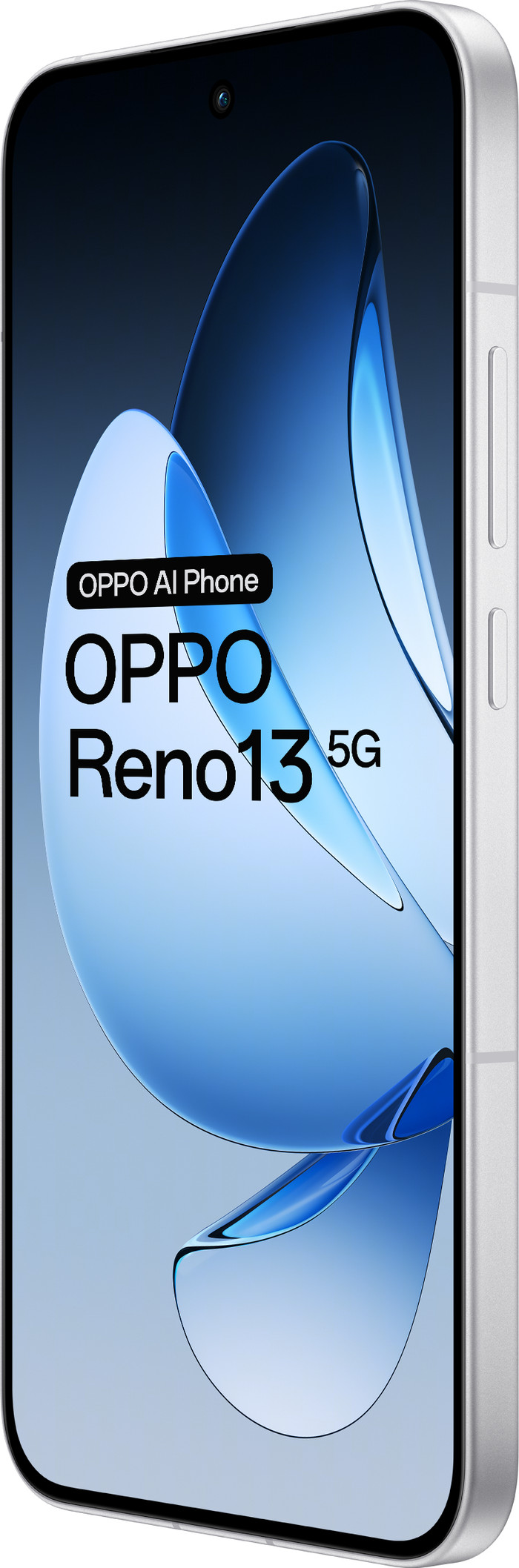 OPPO Reno13 256GB White 5G + OPPO SuperVOOC Charger 80W with 2 Ports right side
