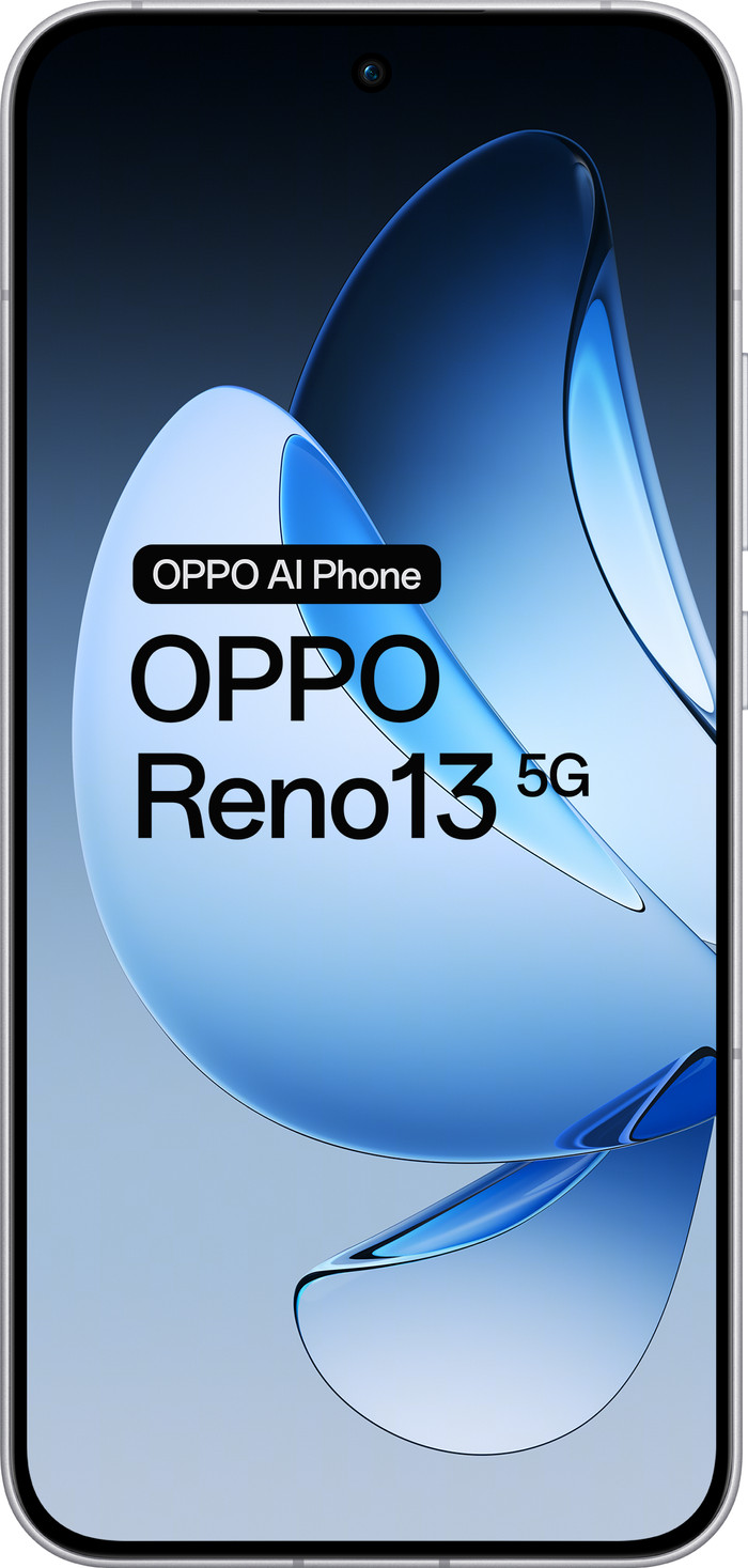 OPPO Reno13 256GB White 5G + OPPO SuperVOOC Charger 80W with 2 Ports front