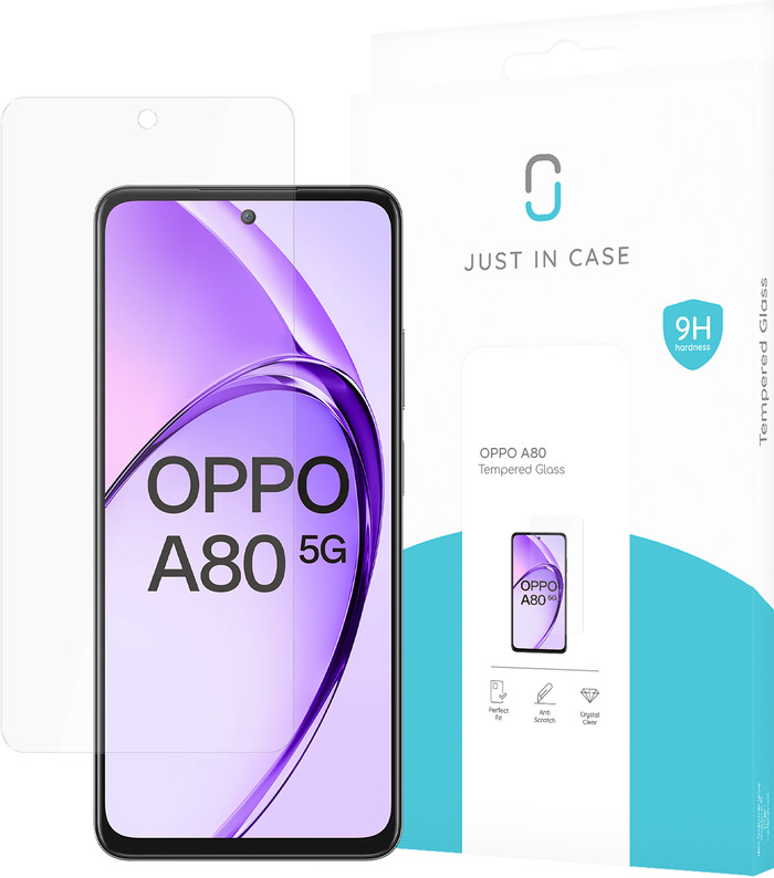 Just In Case Tempered Glass OPPO A80 5G Screen Protector packaging
