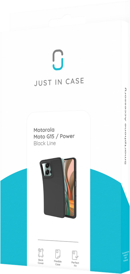 Just in Case Soft Design Motorola Moto G15/ G15 Power Back Cover Black packaging